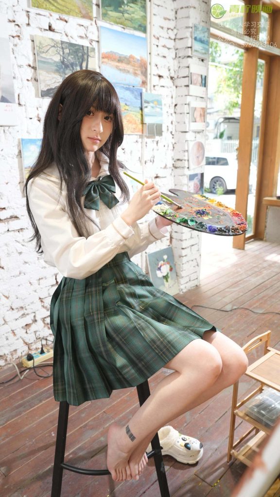 图片[2]-青柠摄影 No.29 AN 画室JK+油画素材 [146P/336MB]-像素集