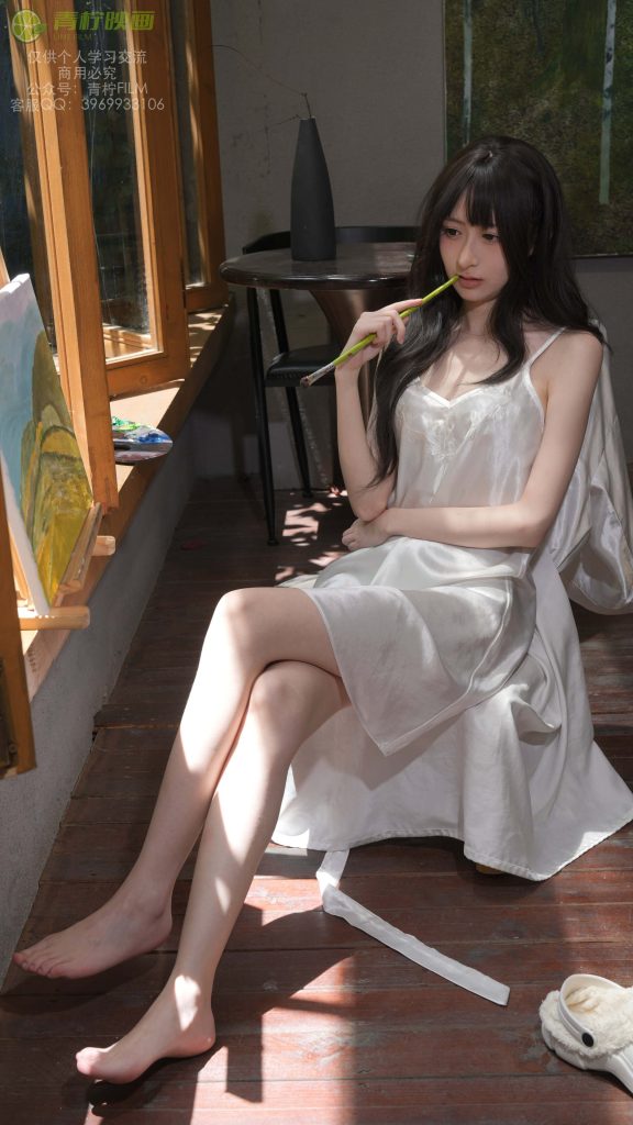 青柠摄影 No.30 AN 蚕丝睡衣+窗边油画素材 [136P/1V/4.9GB]-像素集
